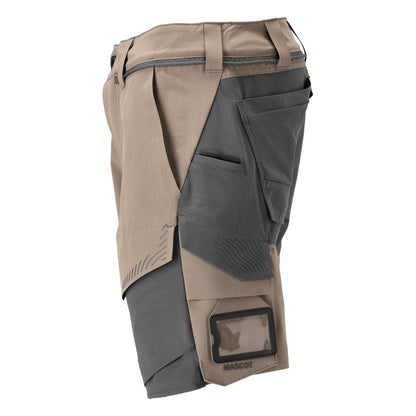 Short, stretch, short léger, beige sable foncé/gris anthracite