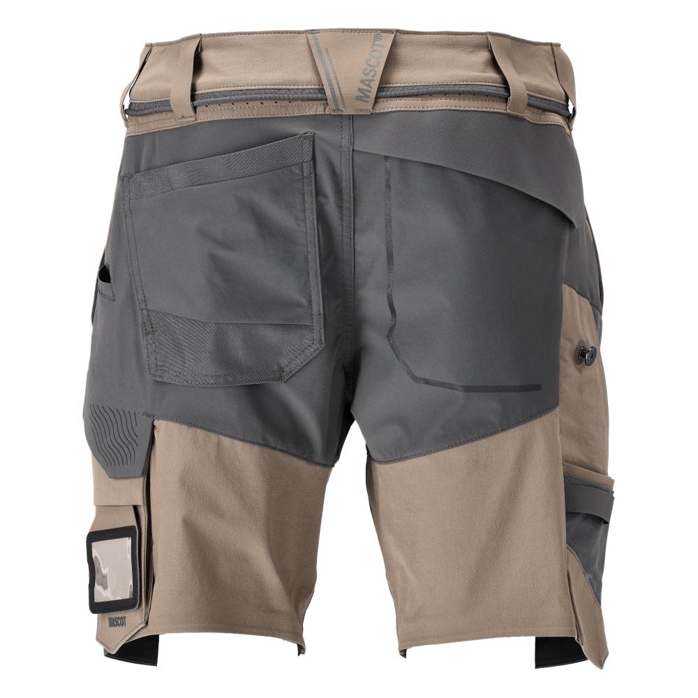 Short, stretch, short léger, beige sable foncé/gris anthracite