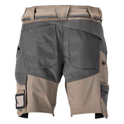 Short, stretch, short léger, beige sable foncé/gris anthracite