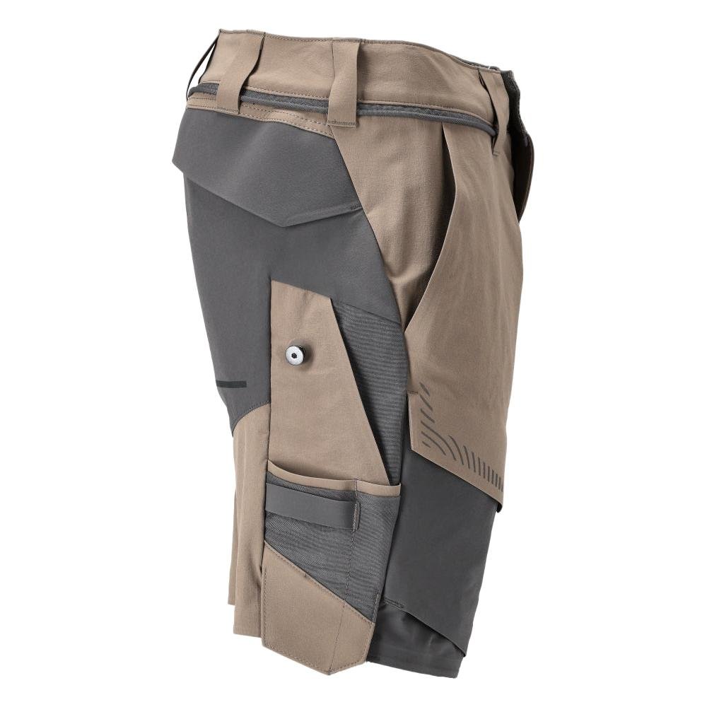 Short, stretch, short léger, beige sable foncé/gris anthracite