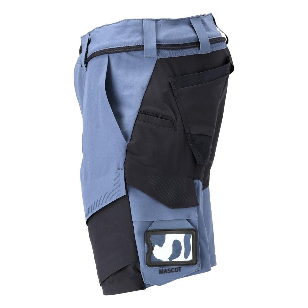 Short, stretch, short léger, bleu pierre/bleu noir