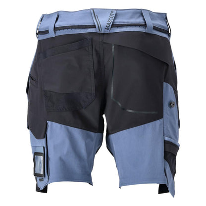 Short, stretch, short léger, bleu pierre/bleu noir