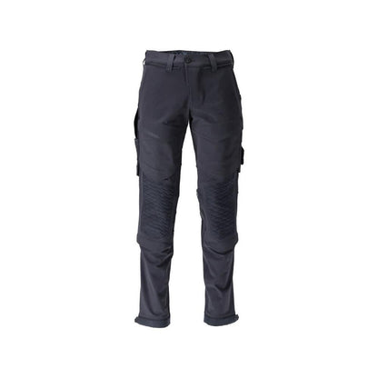 Pantalon, poches genoux, résistant, pantalon extensible, noir-bleu