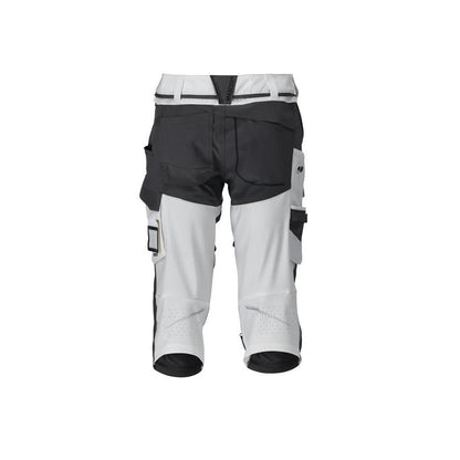 Pantalon trois-quarts, poches genoux, pantalon trois-quarts artisan stretch, blanc/gris anthracite