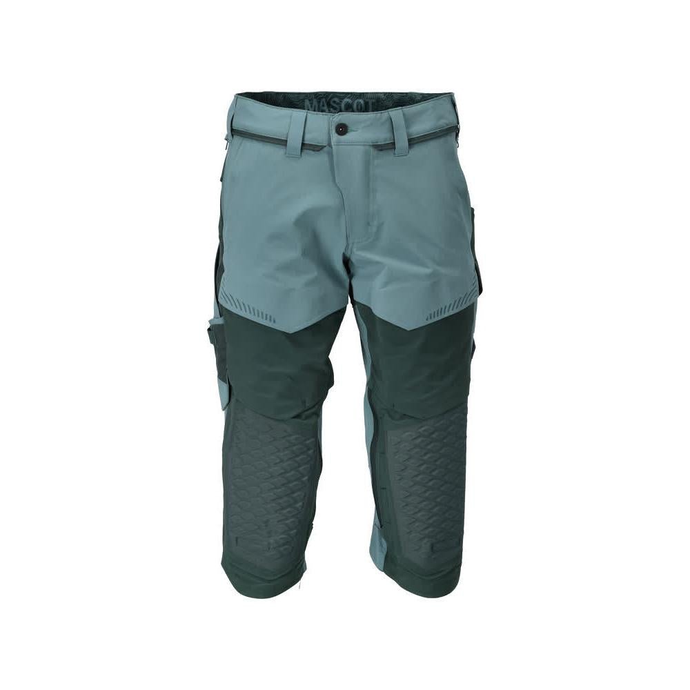 Pantalon trois-quarts, poches genoux, pantalon trois-quarts extensible, vert forêt clair/vert forêt