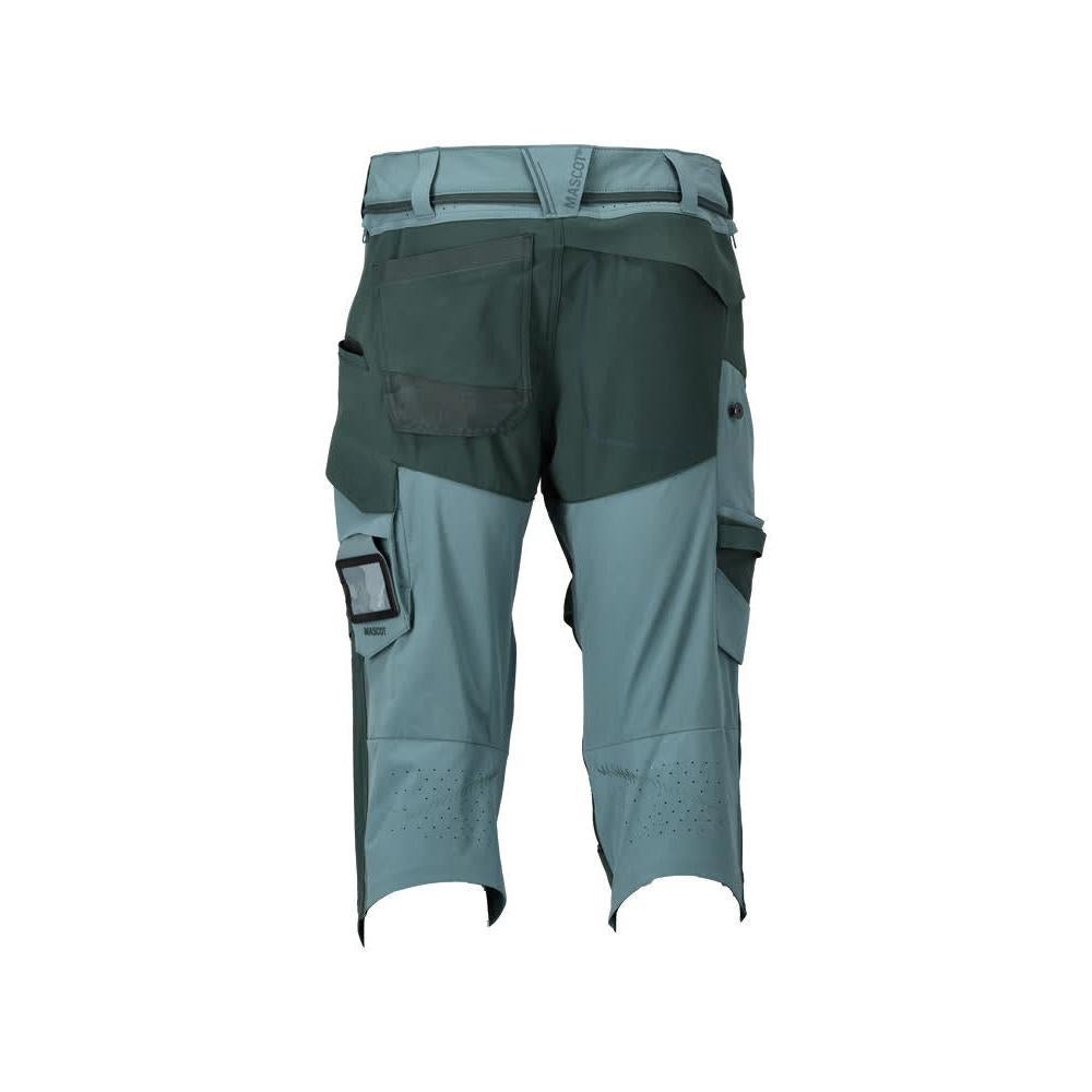 Pantalon trois-quarts, poches genoux, pantalon trois-quarts extensible, vert forêt clair/vert forêt