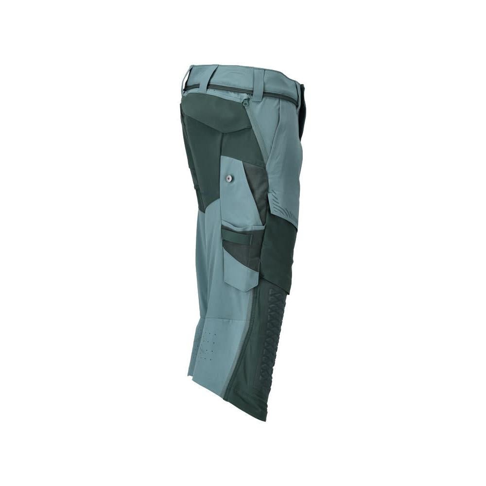 Pantalon trois-quarts, poches genoux, pantalon trois-quarts extensible, vert forêt clair/vert forêt