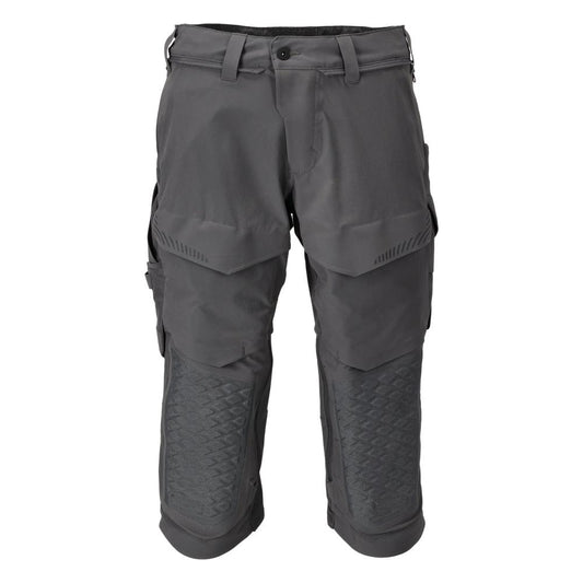 Pantalon trois-quarts, poches genoux, pantalon trois-quarts artisan stretch, gris anthracite