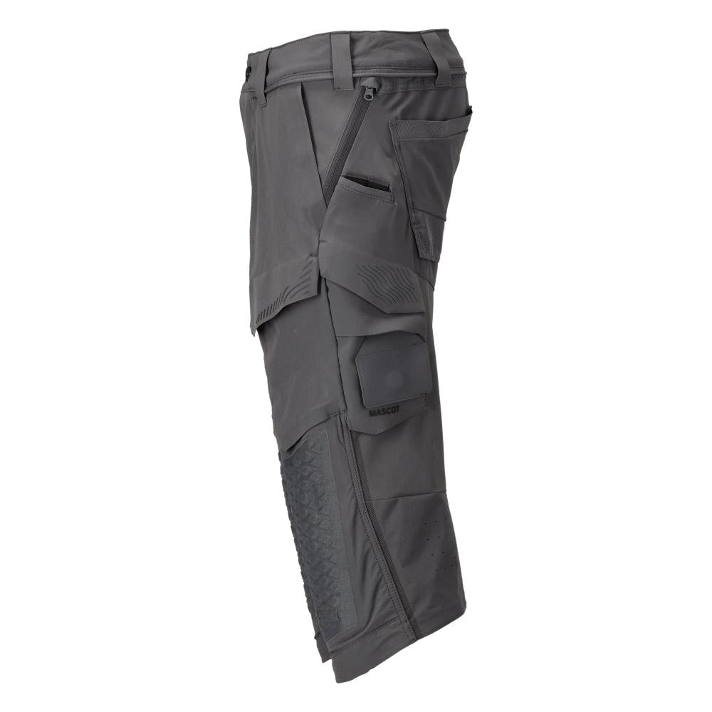 Pantalon trois-quarts, poches genoux, pantalon trois-quarts artisan stretch, gris anthracite