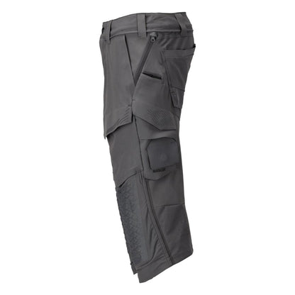 Pantalon trois-quarts, poches genoux, pantalon trois-quarts artisan stretch, gris anthracite
