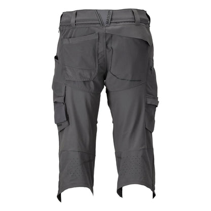 Pantalon trois-quarts, poches genoux, pantalon trois-quarts artisan stretch, gris anthracite