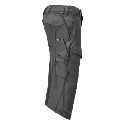 Pantalon trois-quarts, poches genoux, pantalon trois-quarts artisan stretch, gris anthracite