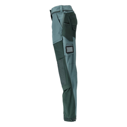 Pantalon avec poches genoux, pantalon pour femme, vert forêt clair/vert forêt