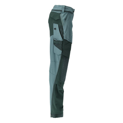 Pantalon avec poches genoux, pantalon pour femme, vert forêt clair/vert forêt