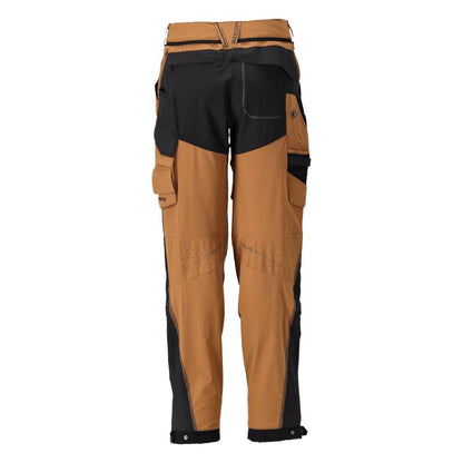 Pantalon avec poches genoux, pantalon pour femme, marron noisette/noir