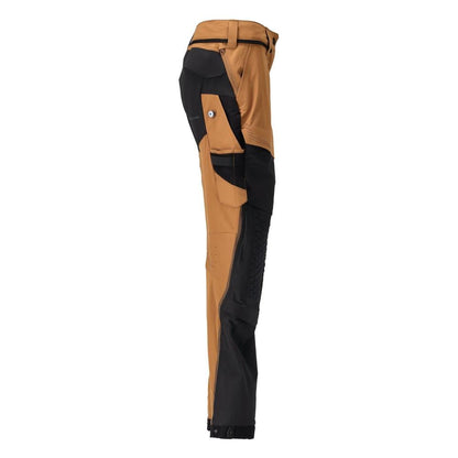 Pantalon avec poches genoux, pantalon pour femme, marron noisette/noir