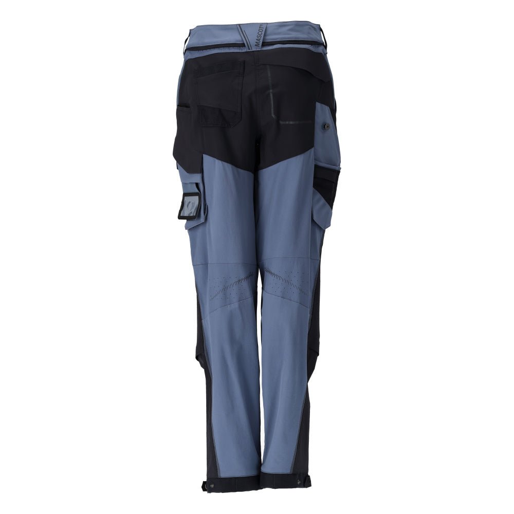 Pantalon avec poches genoux, pantalon pour femme, bleu pierre/bleu noir