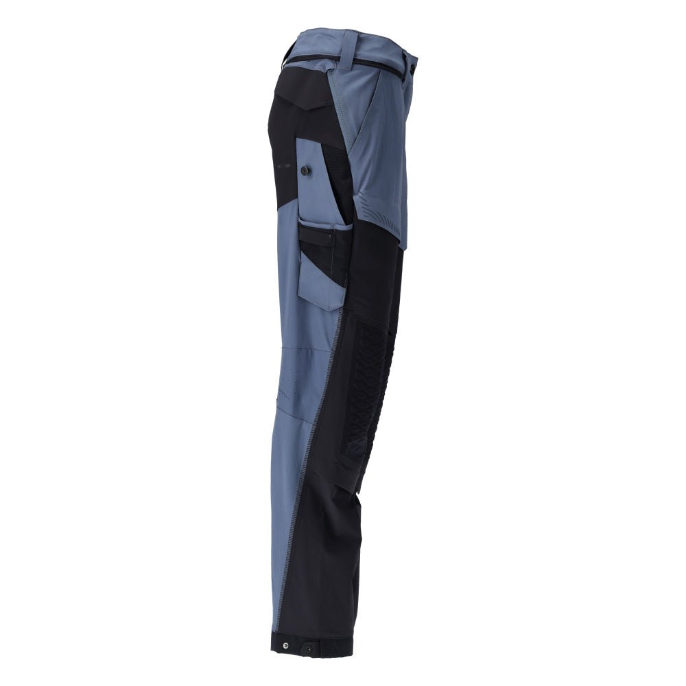 Pantalon avec poches genoux, pantalon pour femme, bleu pierre/bleu noir