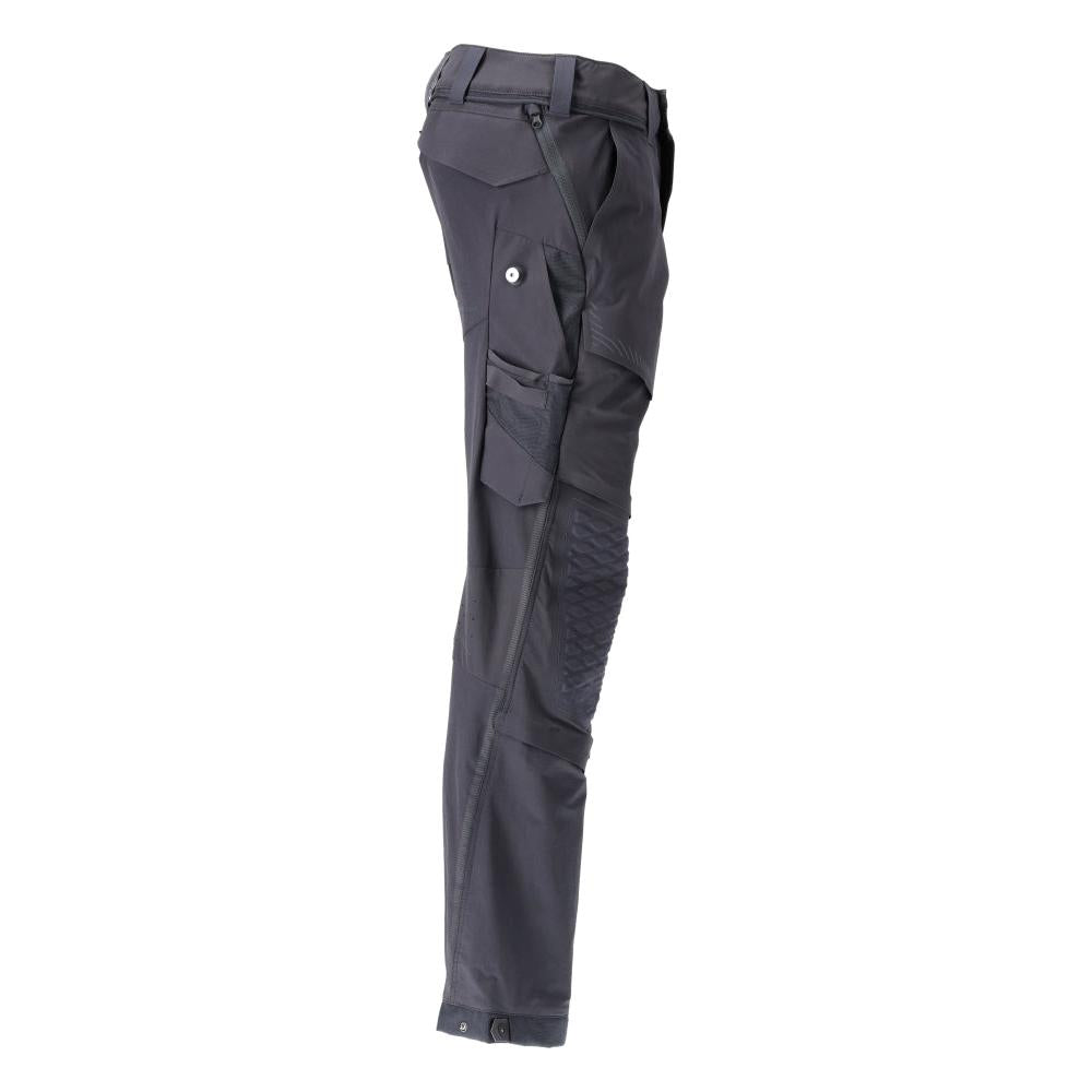 Pantalon, poches genoux, stretch, pantalon léger, noir-bleu