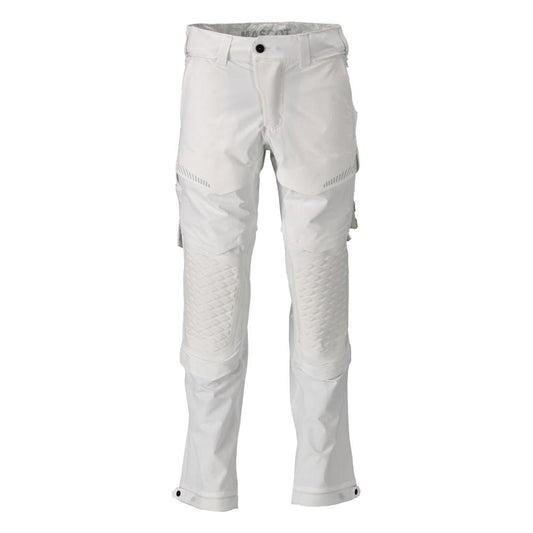 Pantalon, poches genoux, stretch, pantalon léger, blanc