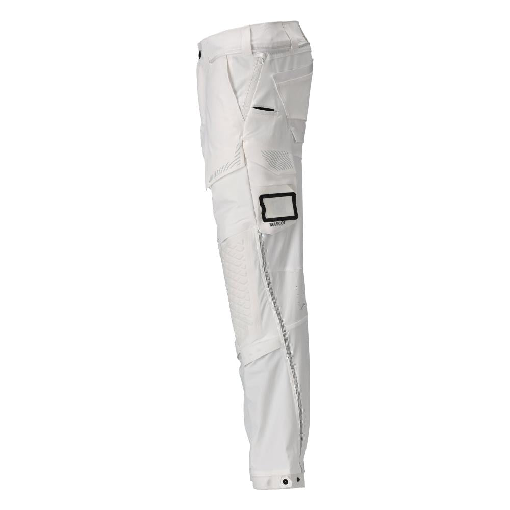 Pantalon, poches genoux, stretch, pantalon léger, blanc