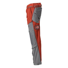 Pantalon, poches genoux, stretch, pantalon léger, rouge automne/gris anthracite