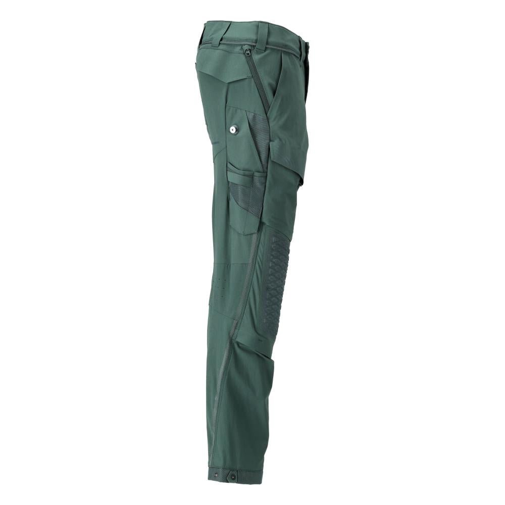 Pantalon, poches genoux, stretch, pantalon léger, vert forêt