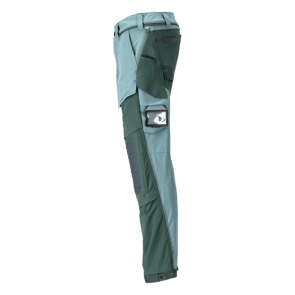 Pantalon, poches genoux, stretch, pantalon léger, vert forêt clair/vert forêt