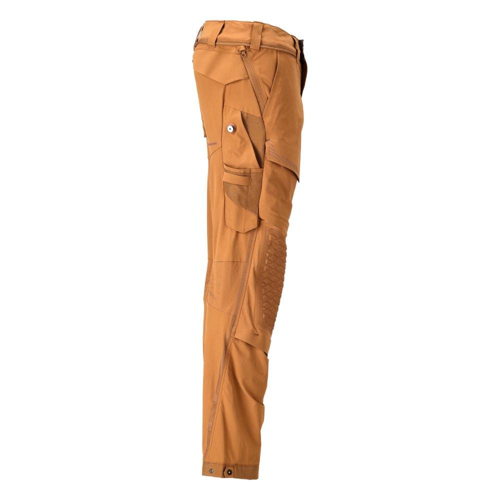 Pantalon, poches genoux, stretch, pantalon léger, marron noisette