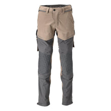 Pantalon, poches genoux, stretch, pantalon clair, beige sable foncé/gris anthracite