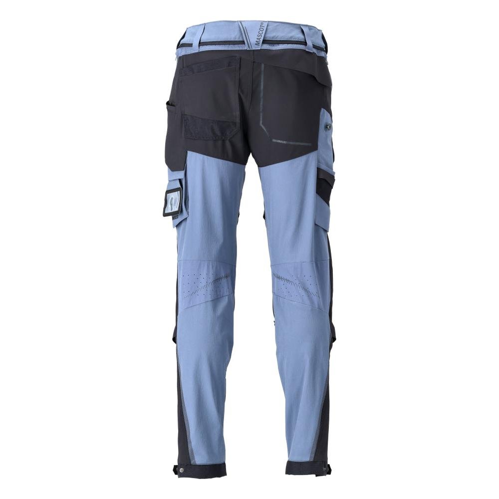 Pantalon, poches genoux, stretch, pantalon léger, bleu pierre/bleu noir