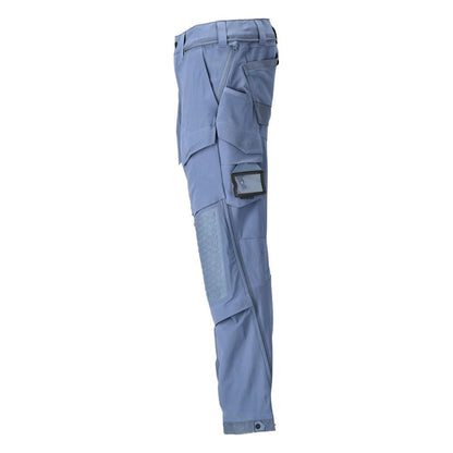 Pantalon, poches genoux, stretch, pantalon léger, bleu pierre