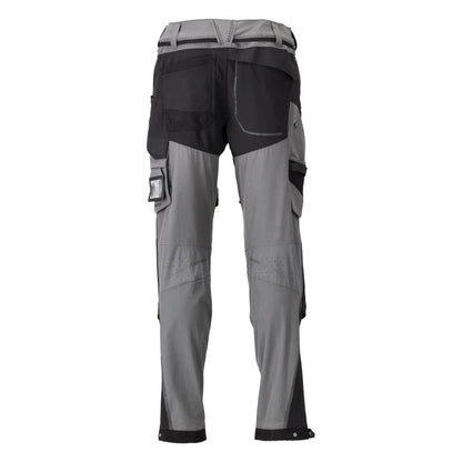 Pantalon, poches genoux, stretch, pantalon léger, gris anthracite/noir