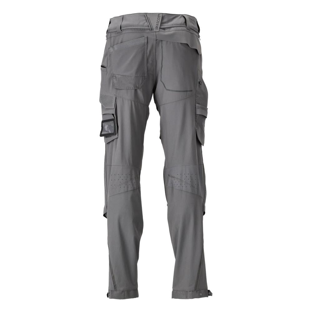 Pantalon, poches genoux, stretch, pantalon léger, gris anthracite