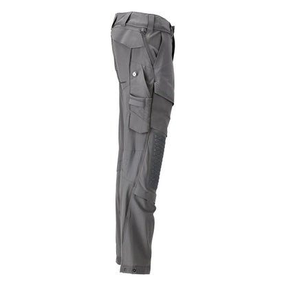 Pantalon, poches genoux, stretch, pantalon léger, gris anthracite