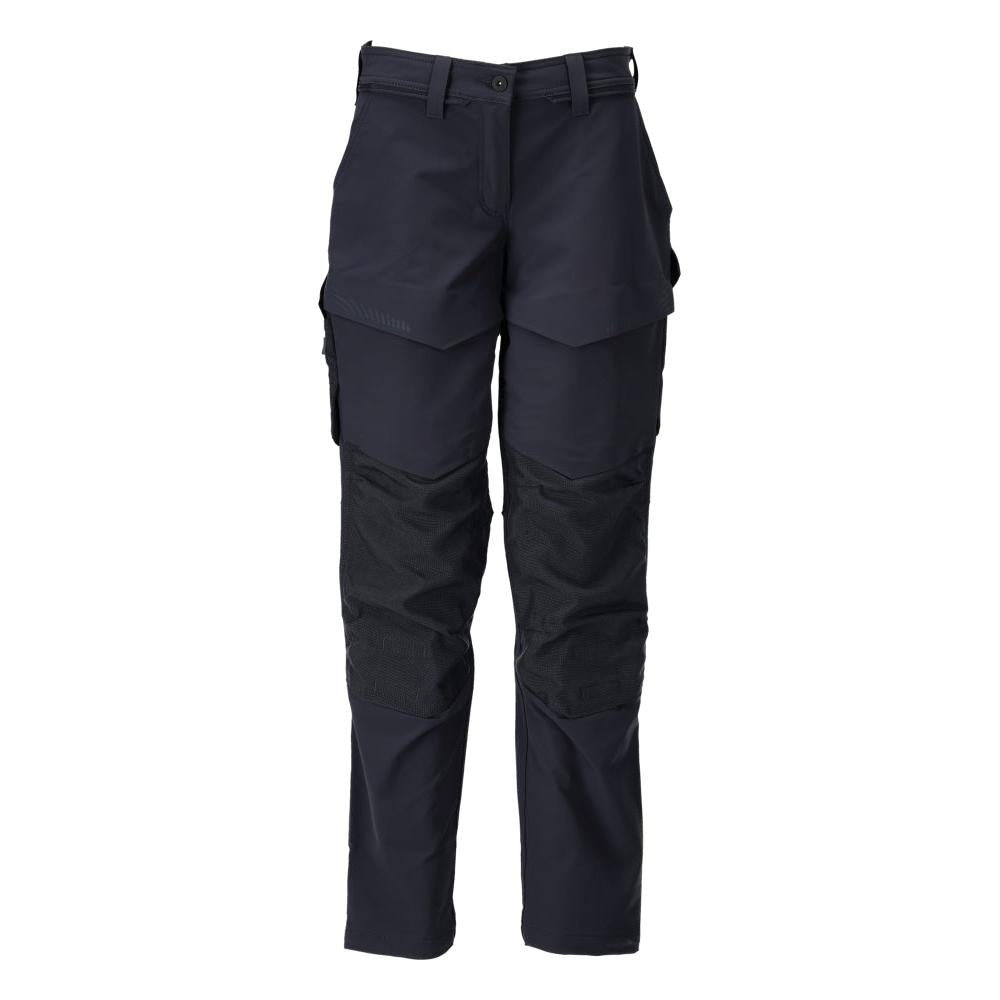 Pantalon avec poches genoux, pantalon femme, noir-bleu