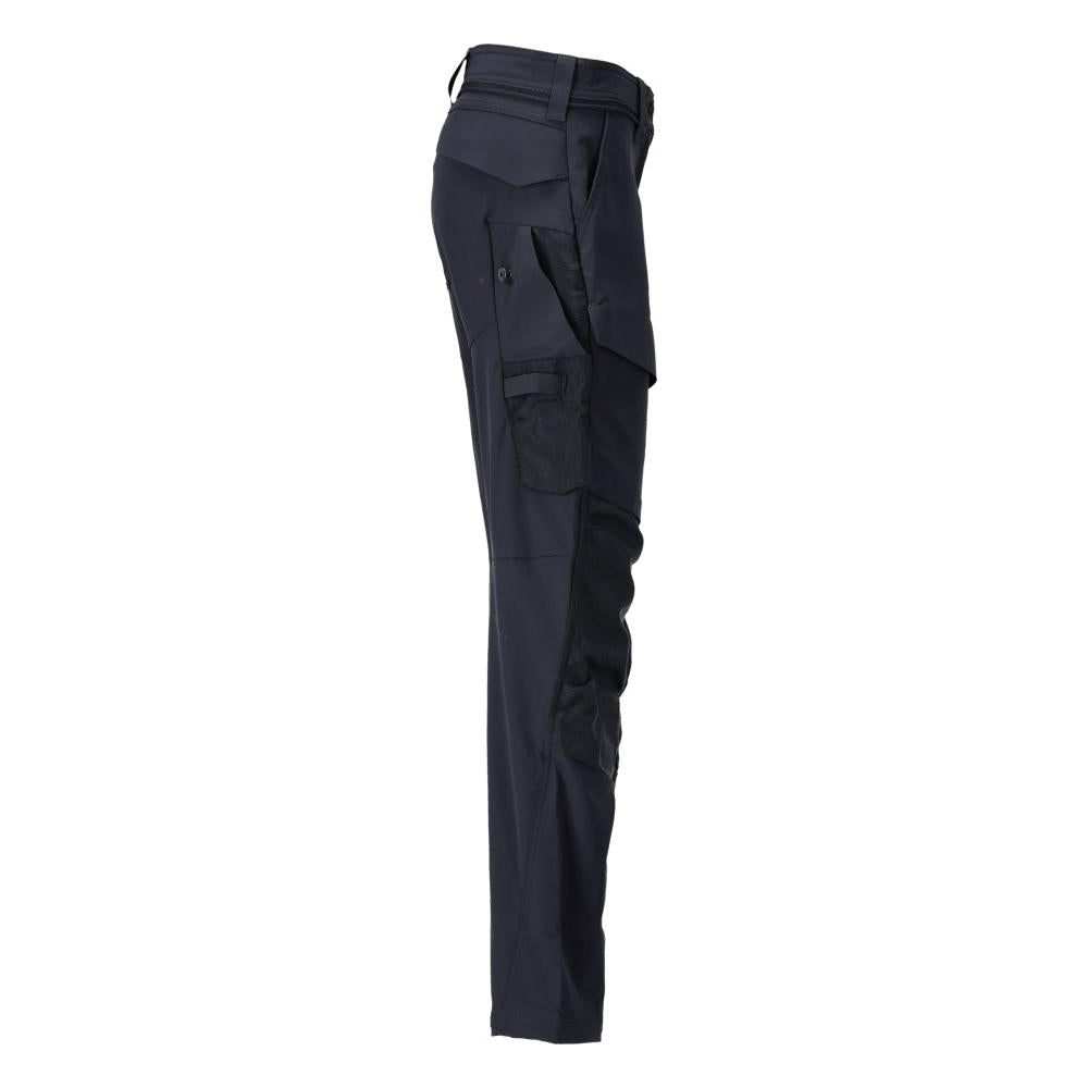 Pantalon avec poches genoux, pantalon femme, noir-bleu
