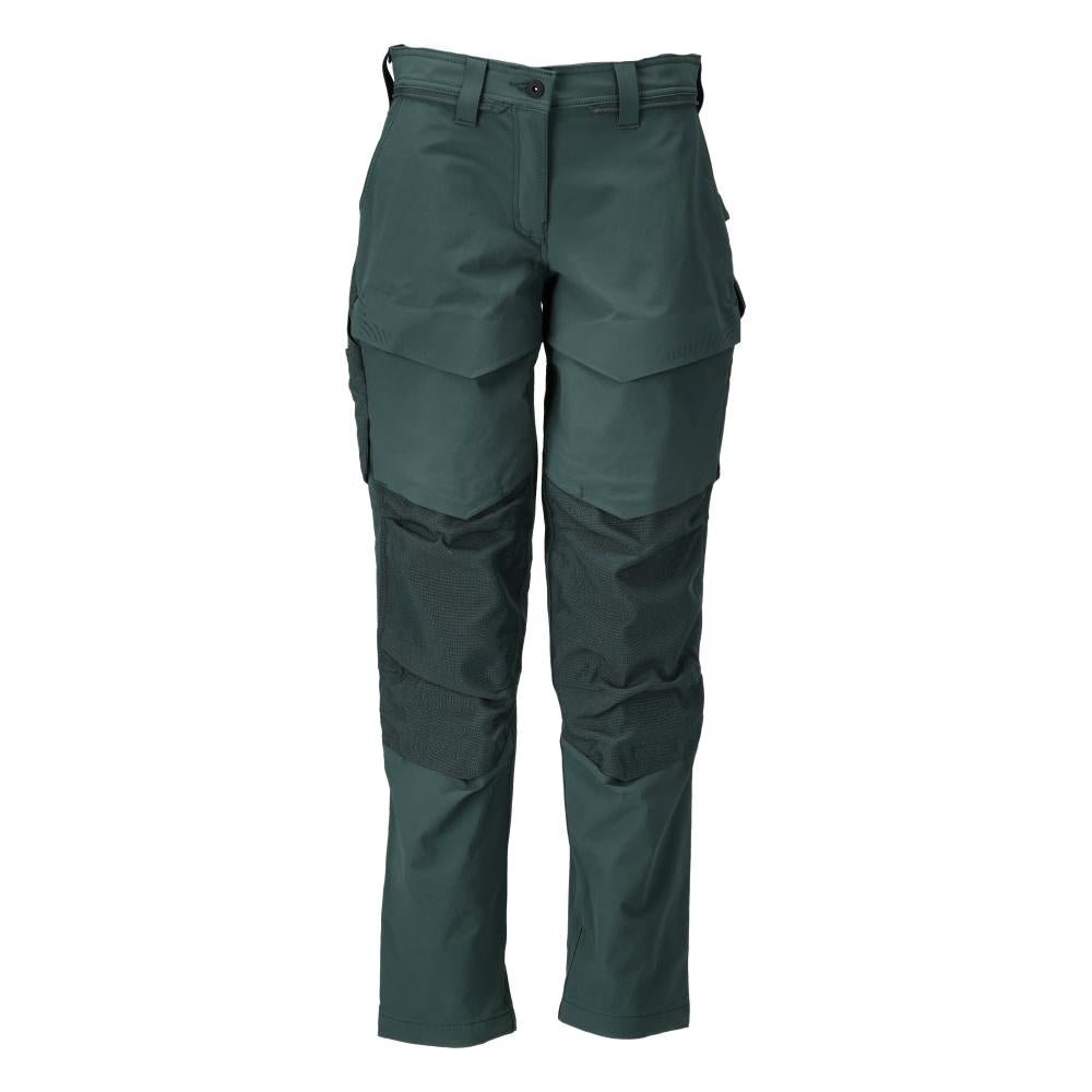 Pantalon avec poches genoux, pantalon femme, vert forêt