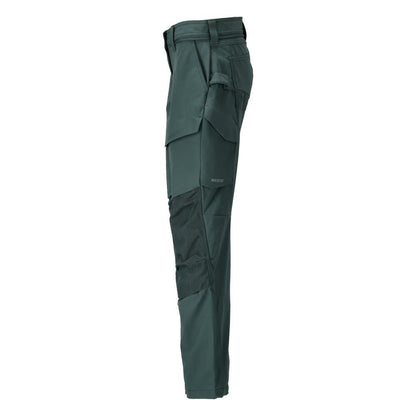 Pantalon avec poches genoux, pantalon femme, vert forêt