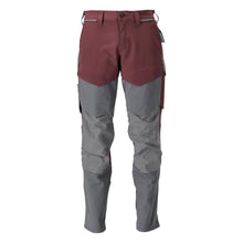 Pantalon avec poches genoux, pantalon ULTIMATE STRETCH, bordeaux/gris anthracite