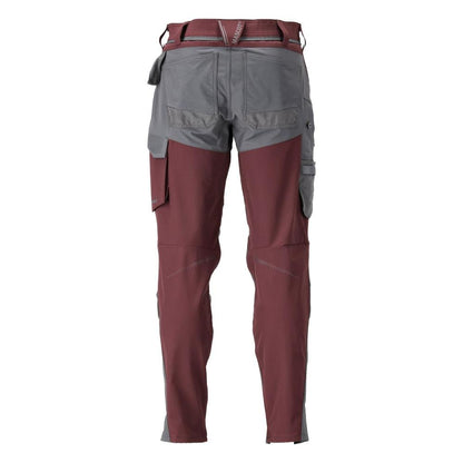 Pantalon avec poches genoux, pantalon ULTIMATE STRETCH, bordeaux/gris anthracite