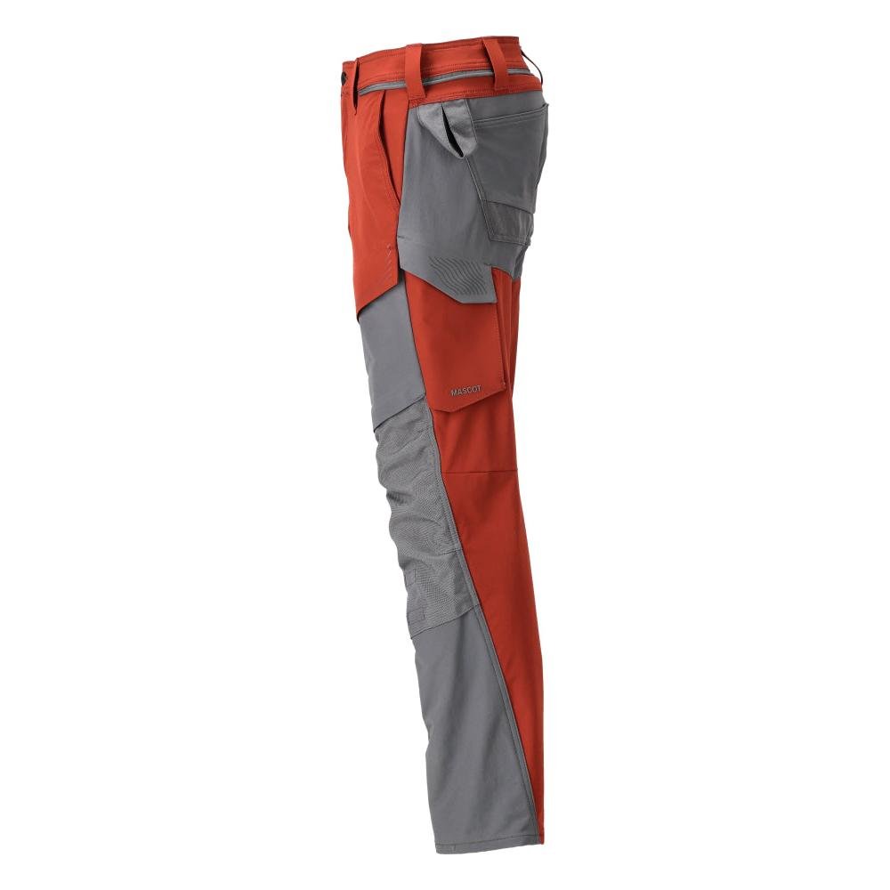 Pantalon avec poches genoux, pantalon ULTIMATE STRETCH, rouge automne/gris anthracite