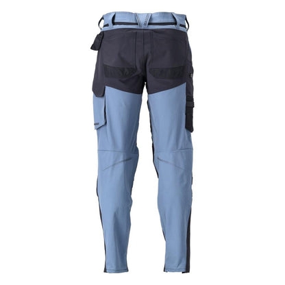 Pantalon avec poches genoux, pantalon ULTIMATE STRETCH, bleu pierre/noir-bleu