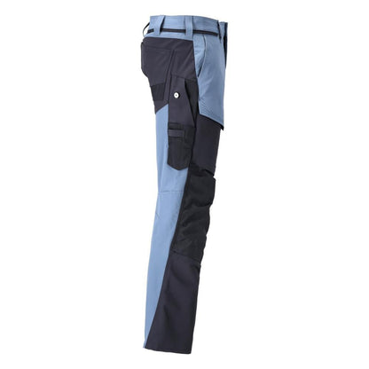Pantalon avec poches genoux, pantalon ULTIMATE STRETCH, bleu pierre/noir-bleu