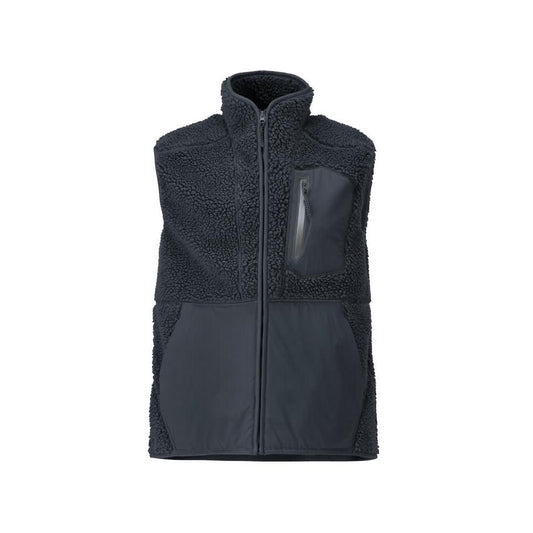 Gilet en fourrure de fibre avec gilet thermique à fermeture éclair