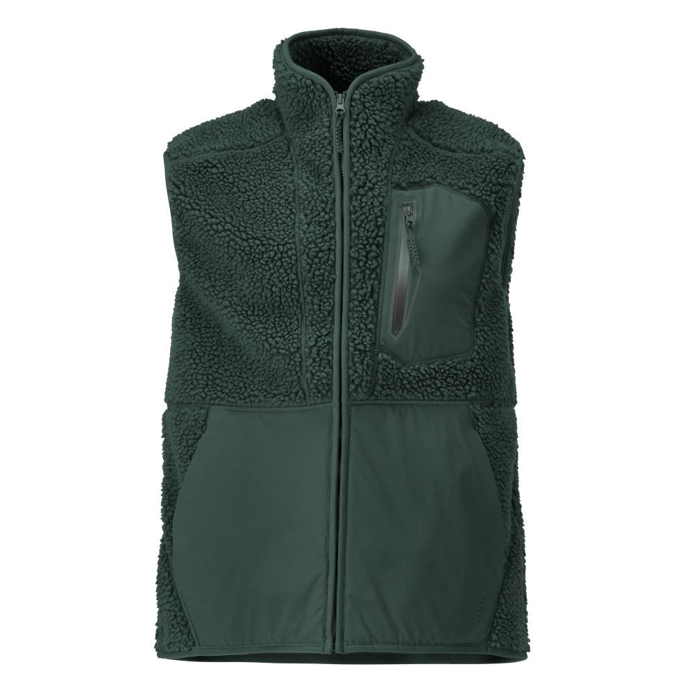 Gilet en fourrure de fibre avec gilet thermique à fermeture éclair