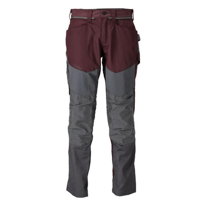 Pantalon avec poches genoux, bordeaux/gris anthracite