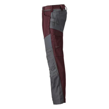 Pantalon avec poches genoux, bordeaux/gris anthracite