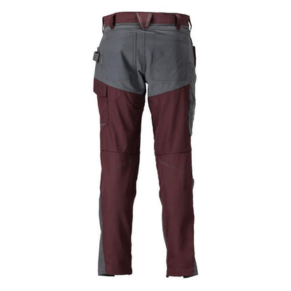 Pantalon avec poches genoux, bordeaux/gris anthracite