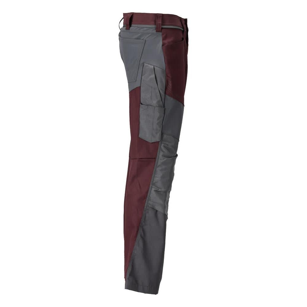 Pantalon avec poches genoux, bordeaux/gris anthracite